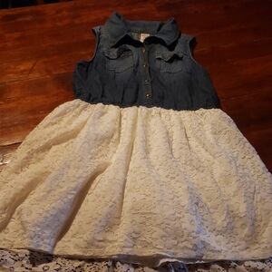 Arizona Jean Company Denim and Lace Kids Dress
